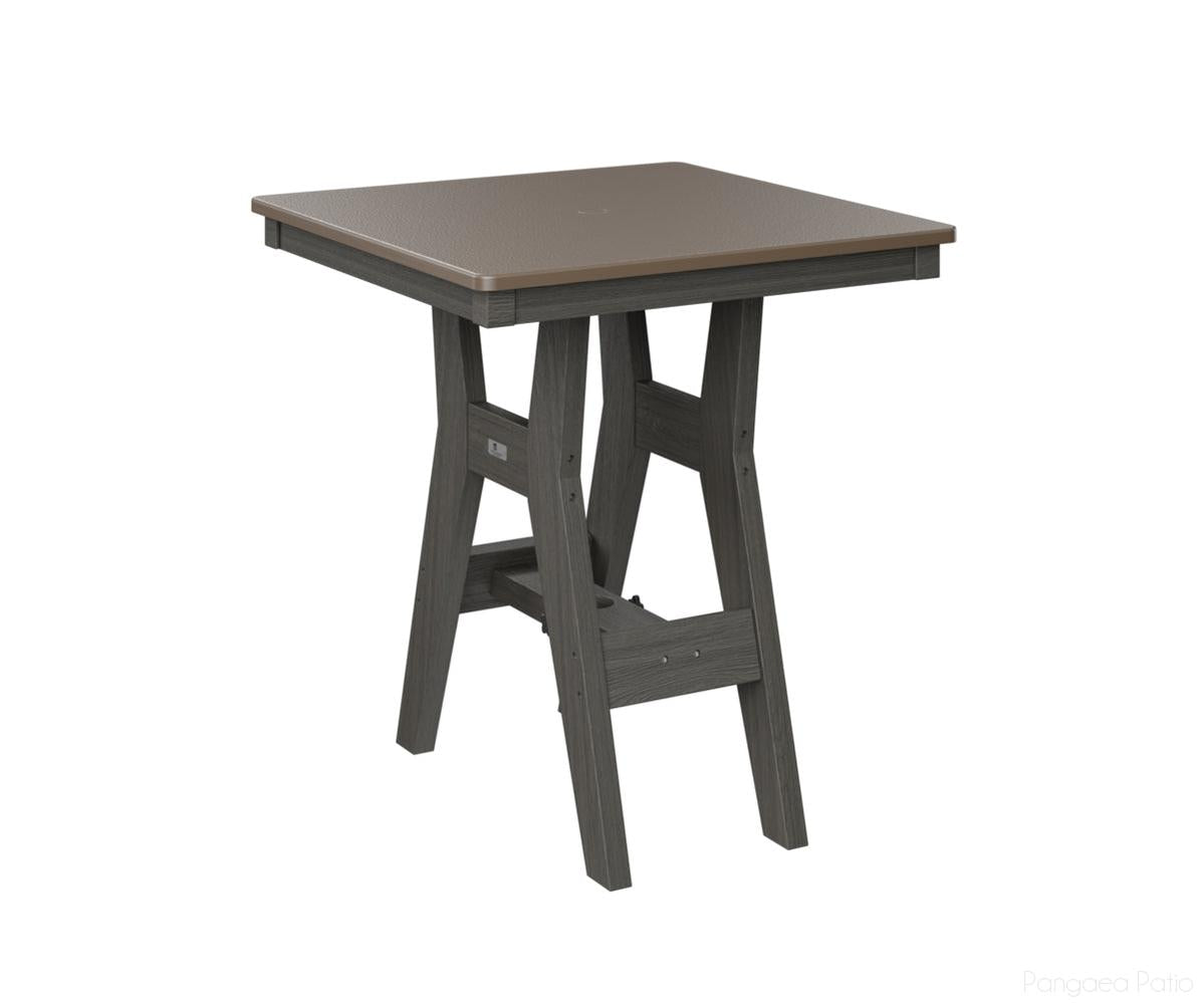 BGHHFT0028CBZCG-Berlin Gardens-Harbor 28" Square Table - Hammered Top - Counter Height-Bronze BG-Coastal Gray BG-Pangaea Patio