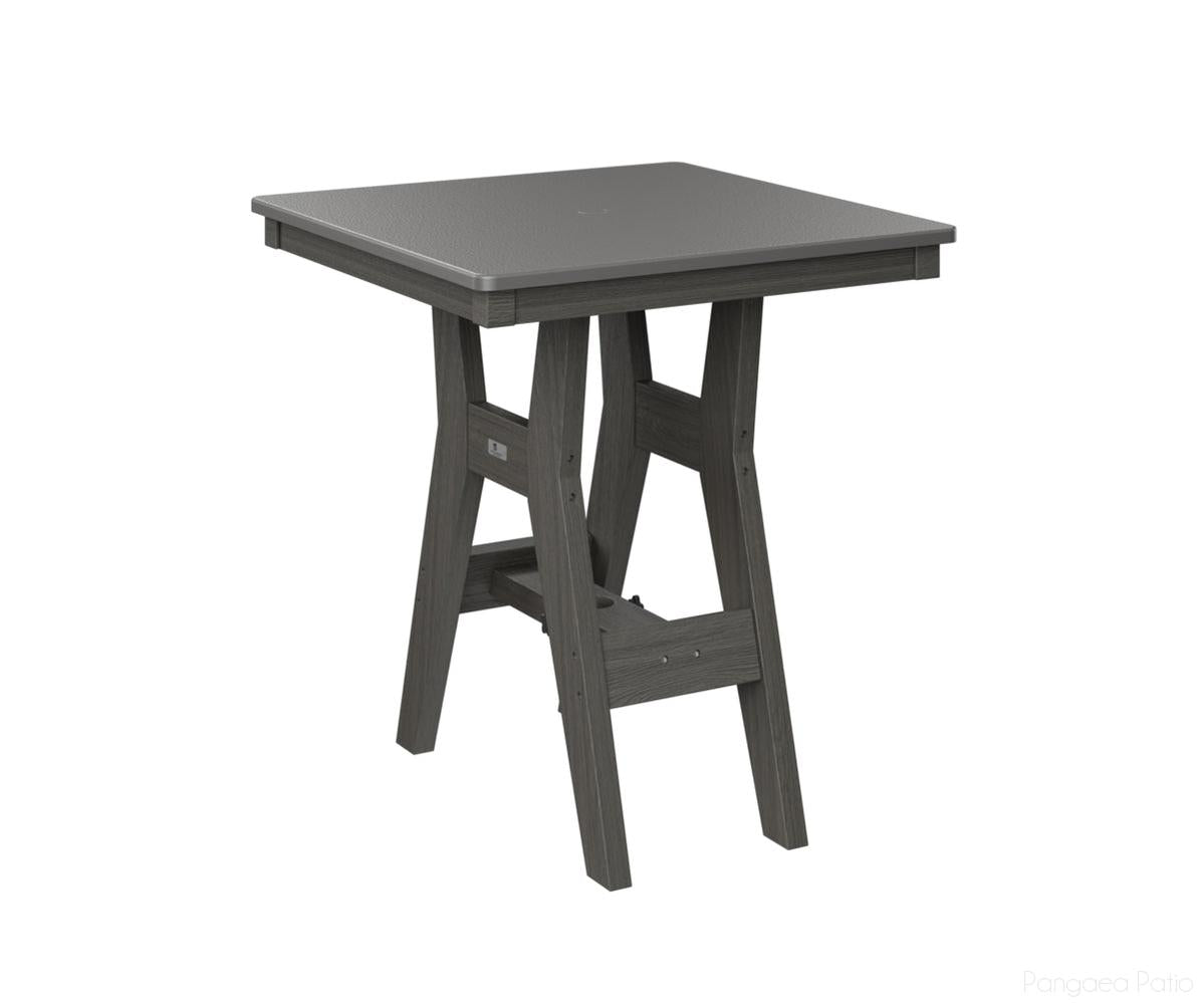 BGHHFT0028CSTCG-Berlin Gardens-Harbor 28" Square Table - Hammered Top - Counter Height-Stainless BG-Coastal Gray BG-Pangaea Patio