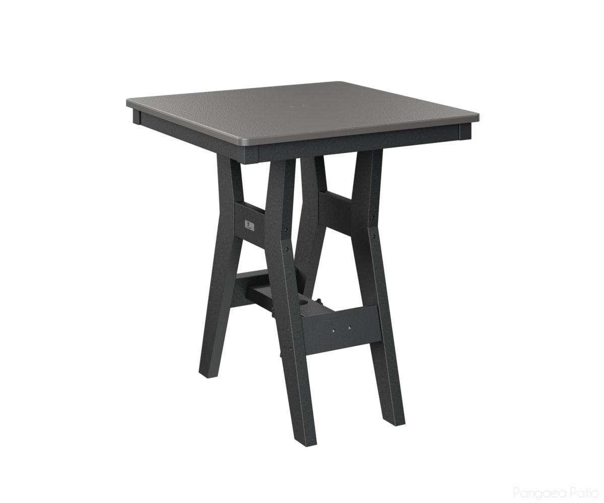 BGHHFT0028DSTBK-Berlin Gardens-Harbor 28" Square Table - Hammered Top - Dining Height-Stainless BG-Black BG-Pangaea Patio