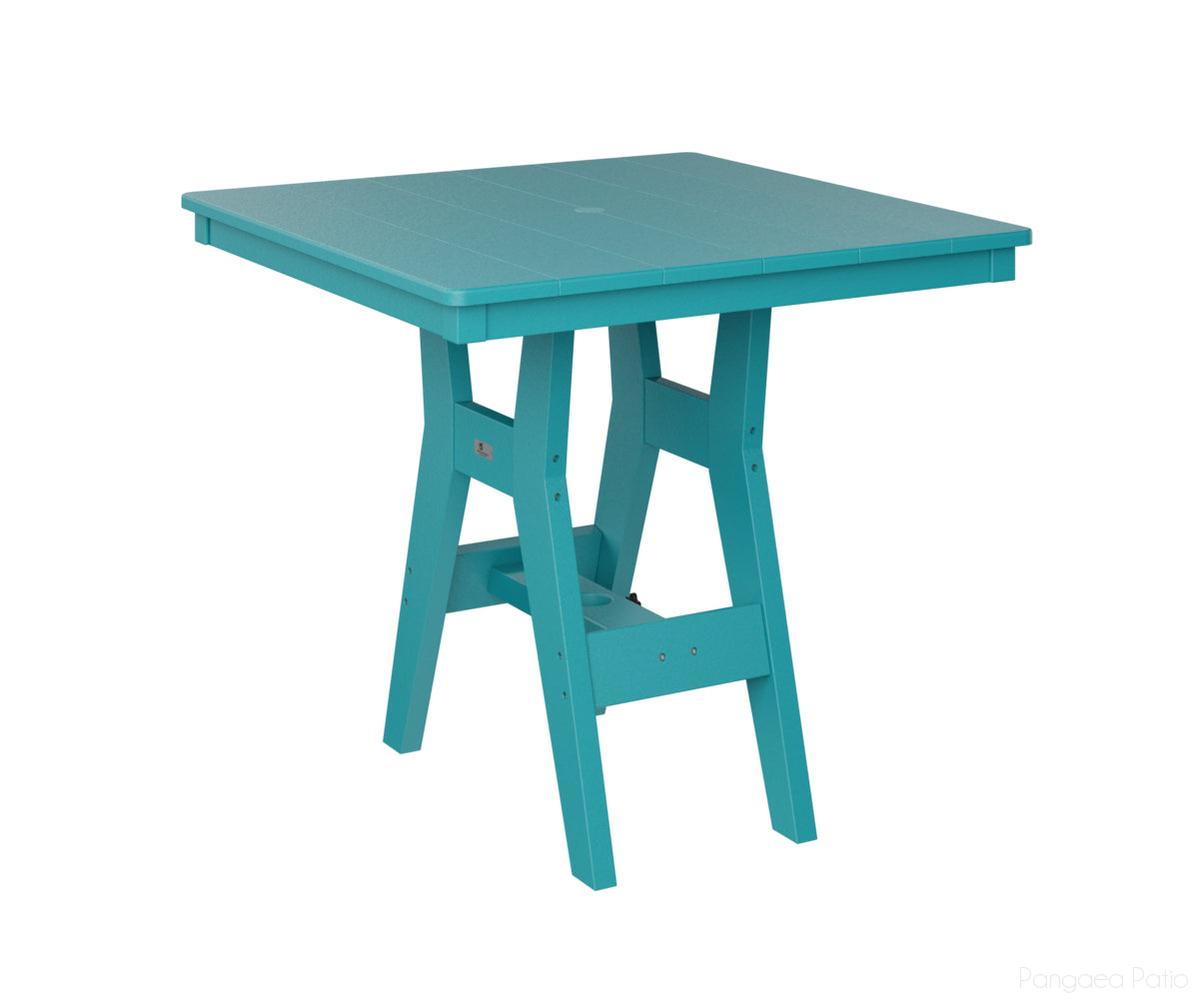 BGHST0033DAB-Berlin Gardens-Harbor 33" Square Table - Dining Height-Aruba Blue BG-Pangaea Patio