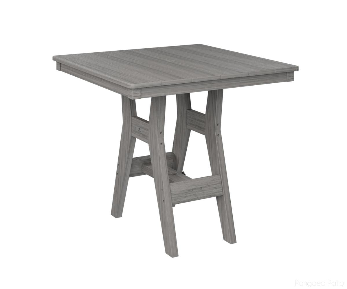 BGHST0033DDG-Berlin Gardens-Harbor 33" Square Table - Dining Height-Driftwood Gray BG-Pangaea Patio