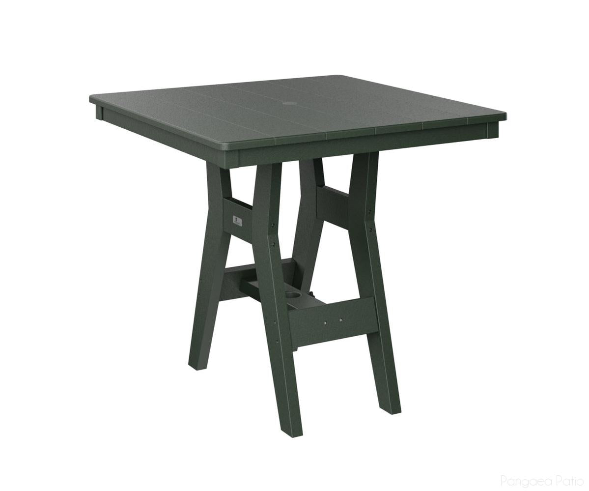 BGHST0033DGN-Berlin Gardens-Harbor 33" Square Table - Dining Height-Green BG-Pangaea Patio