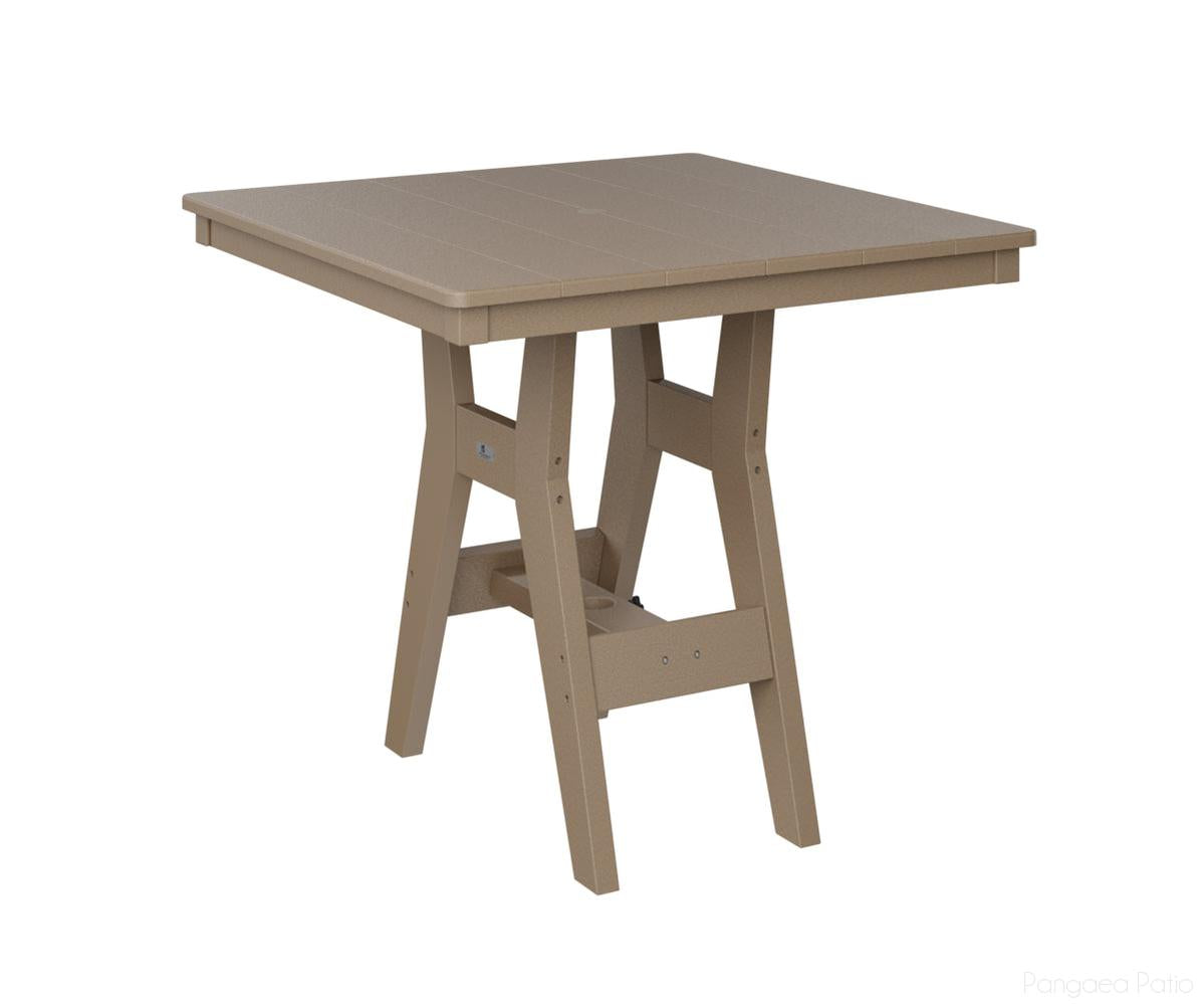 BGHST0033DWW-Berlin Gardens-Harbor 33" Square Table - Dining Height-Weatherwood BG-Pangaea Patio