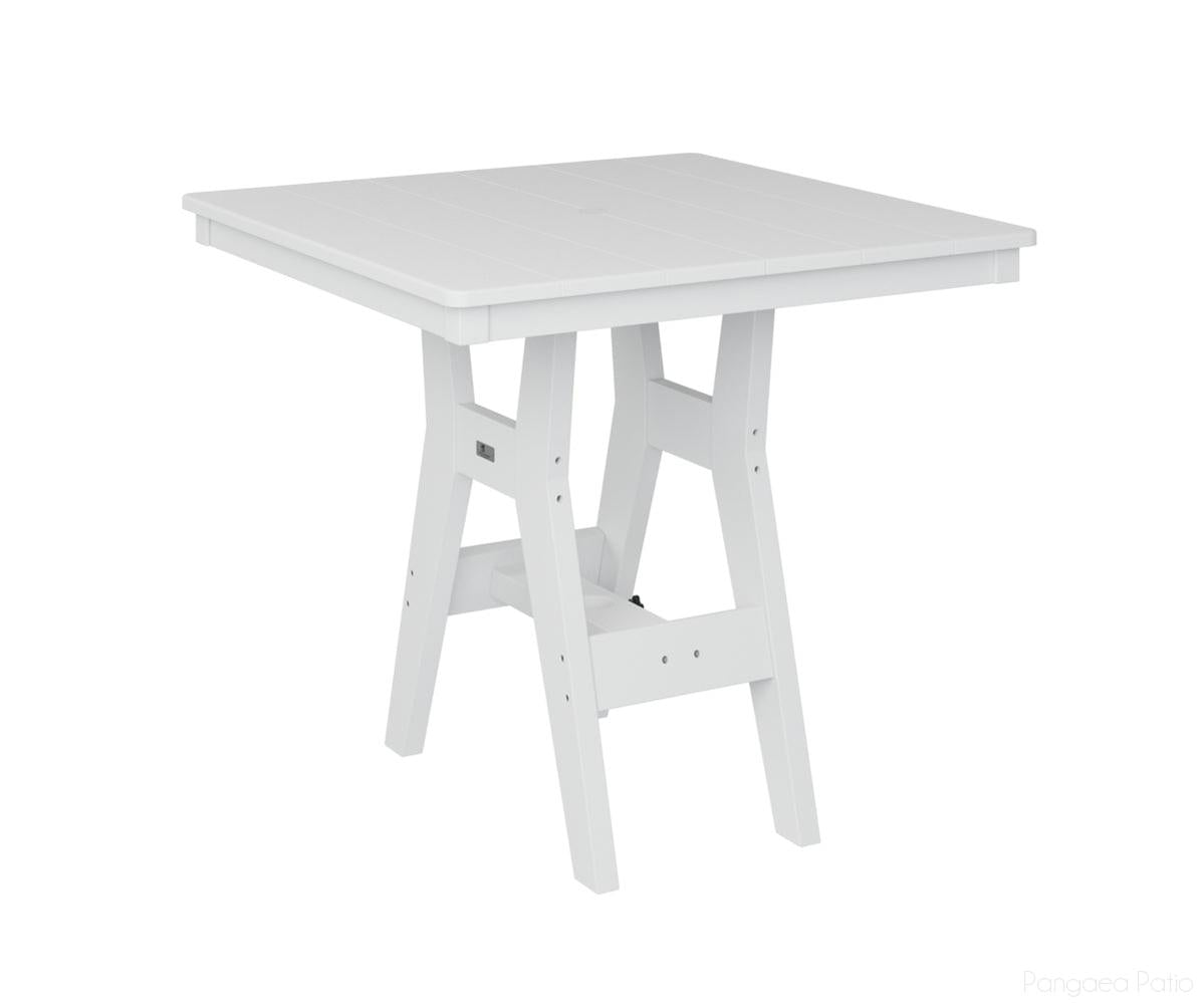 BGHST0033DWH-Berlin Gardens-Harbor 33" Square Table - Dining Height-White BG-Pangaea Patio