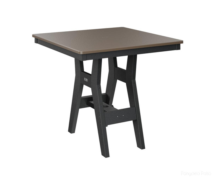 BGHHFT0033BBZBK-Berlin Gardens-Harbor 33" Square Table - Hammered Top - Bar Height-Bronze BG-Black BG-Pangaea Patio
