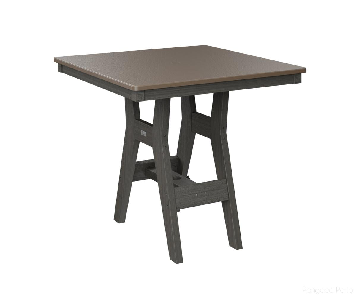 BGHHFT0033BBZCG-Berlin Gardens-Harbor 33" Square Table - Hammered Top - Bar Height-Bronze BG-Coastal Gray BG-Pangaea Patio