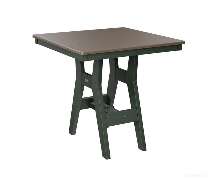 BGHHFT0033BBZGN-Berlin Gardens-Harbor 33" Square Table - Hammered Top - Bar Height-Bronze BG-Green BG-Pangaea Patio