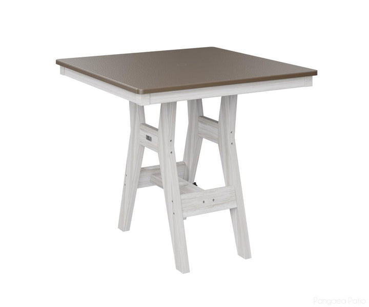 BGHHFT0033BBZSE-Berlin Gardens-Harbor 33" Square Table - Hammered Top - Bar Height-Bronze BG-Seashell BG-Pangaea Patio