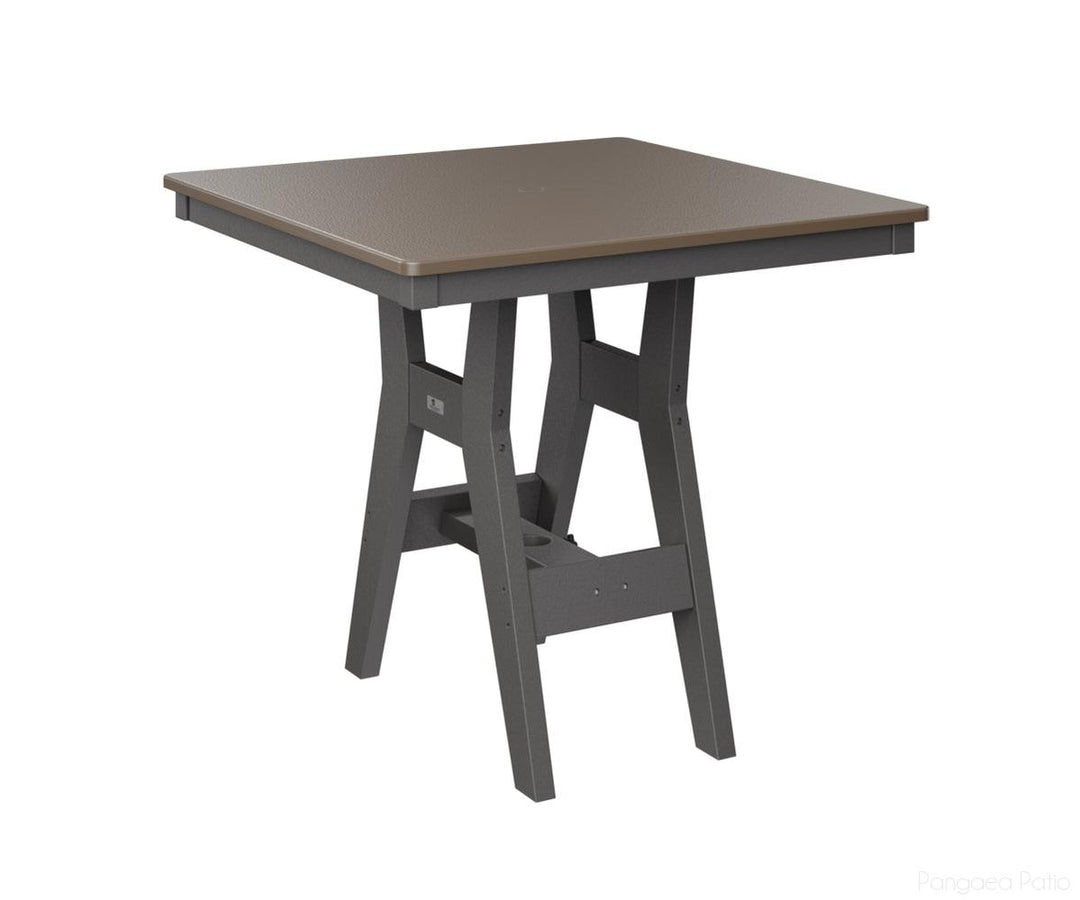 BGHHFT0033BBZSG-Berlin Gardens-Harbor 33" Square Table - Hammered Top - Bar Height-Bronze BG-Smoke Gray BG-Pangaea Patio