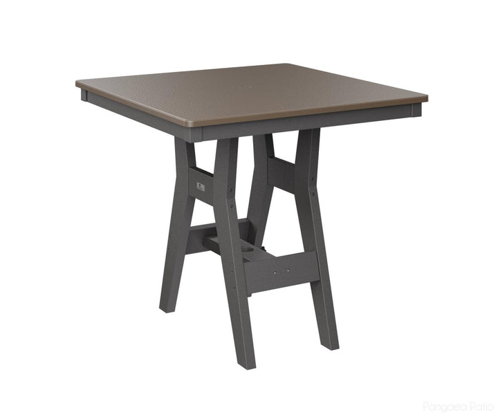 BGHHFT0033BBZSG-Berlin Gardens-Harbor 33" Square Table - Hammered Top - Bar Height-Bronze BG-Smoke Gray BG-Pangaea Patio