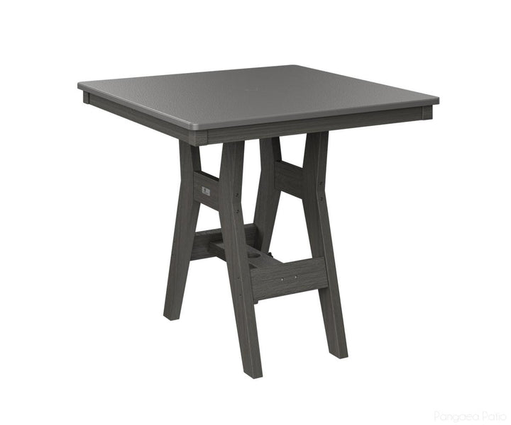 BGHHFT0033BSTCG-Berlin Gardens-Harbor 33" Square Table - Hammered Top - Bar Height-Stainless BG-Coastal Gray BG-Pangaea Patio