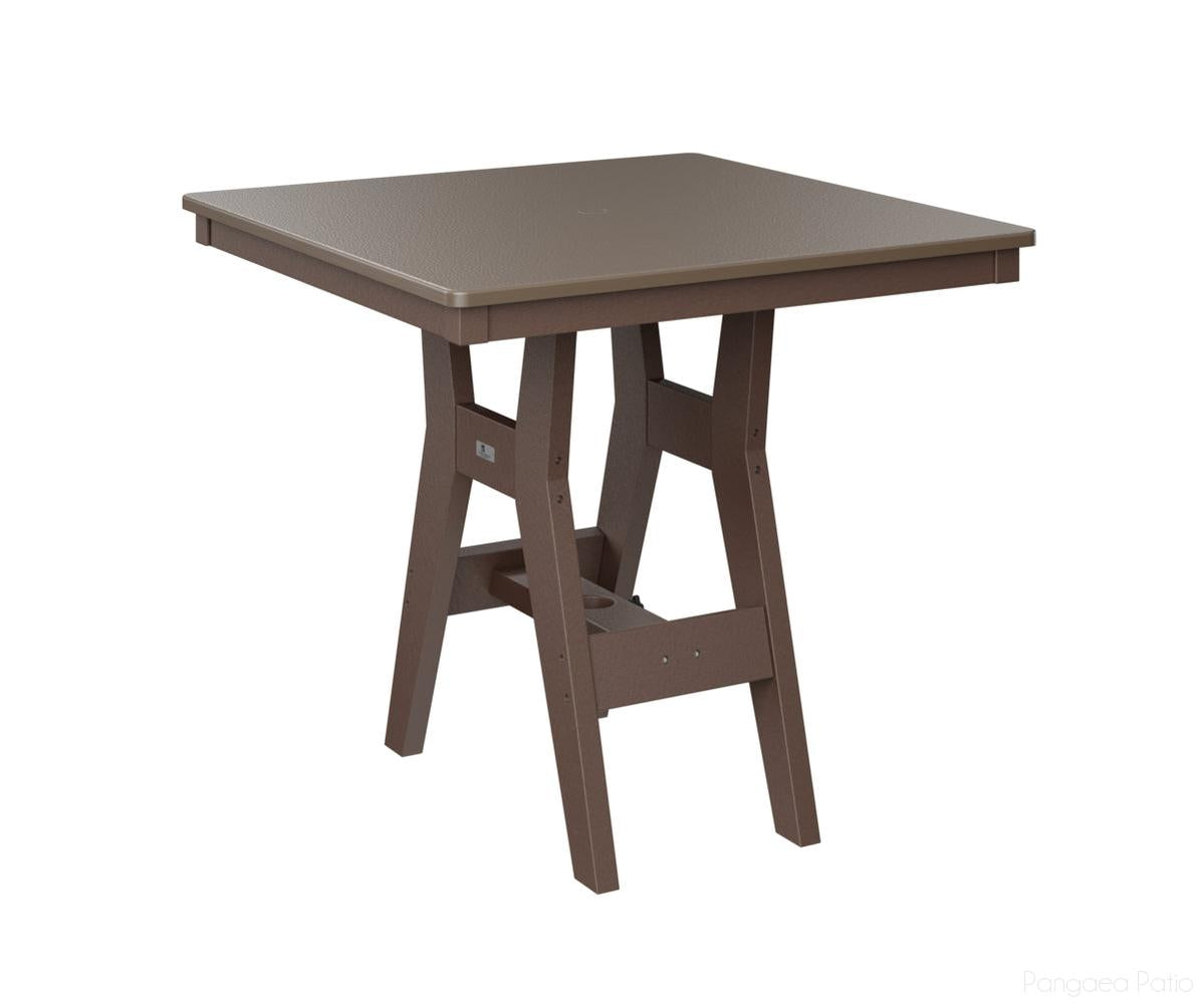 BGHHFT0033CBZCB-Berlin Gardens-Harbor 33" Square Table - Hammered Top - Counter Height-Bronze BG-Chocolate Brown BG-Pangaea Patio