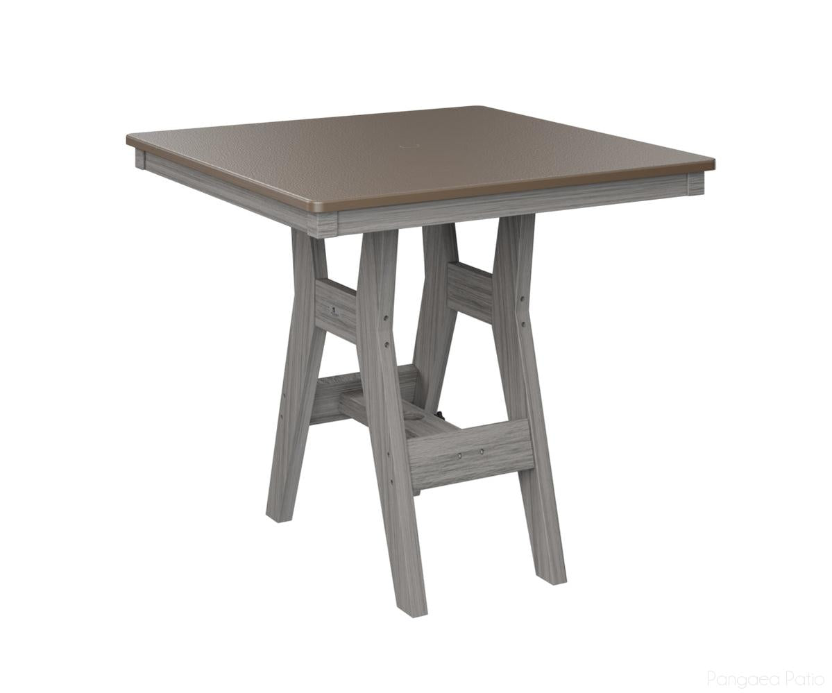BGHHFT0033CBZDG-Berlin Gardens-Harbor 33" Square Table - Hammered Top - Counter Height-Bronze BG-Driftwood Gray BG-Pangaea Patio