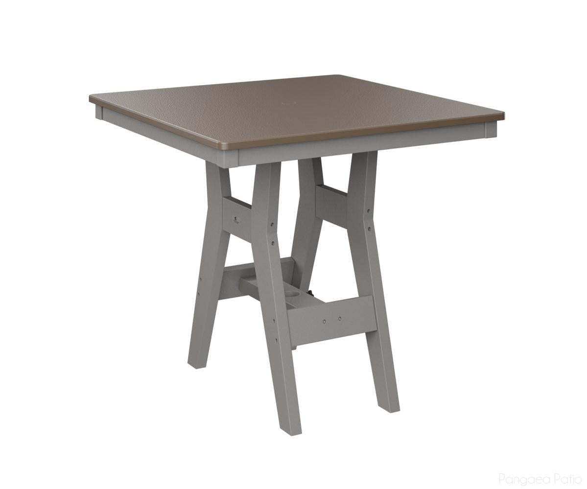 BGHHFT0033CBZLG-Berlin Gardens-Harbor 33" Square Table - Hammered Top - Counter Height-Bronze BG-Light Gray BG-Pangaea Patio