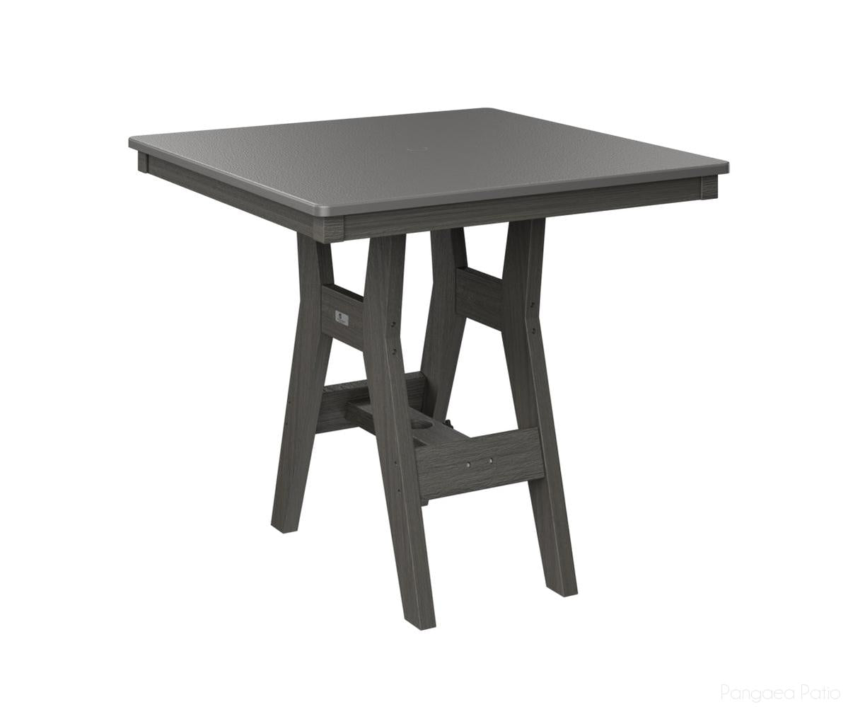 BGHHFT0033CSTCG-Berlin Gardens-Harbor 33" Square Table - Hammered Top - Counter Height-Stainless BG-Coastal Gray BG-Pangaea Patio