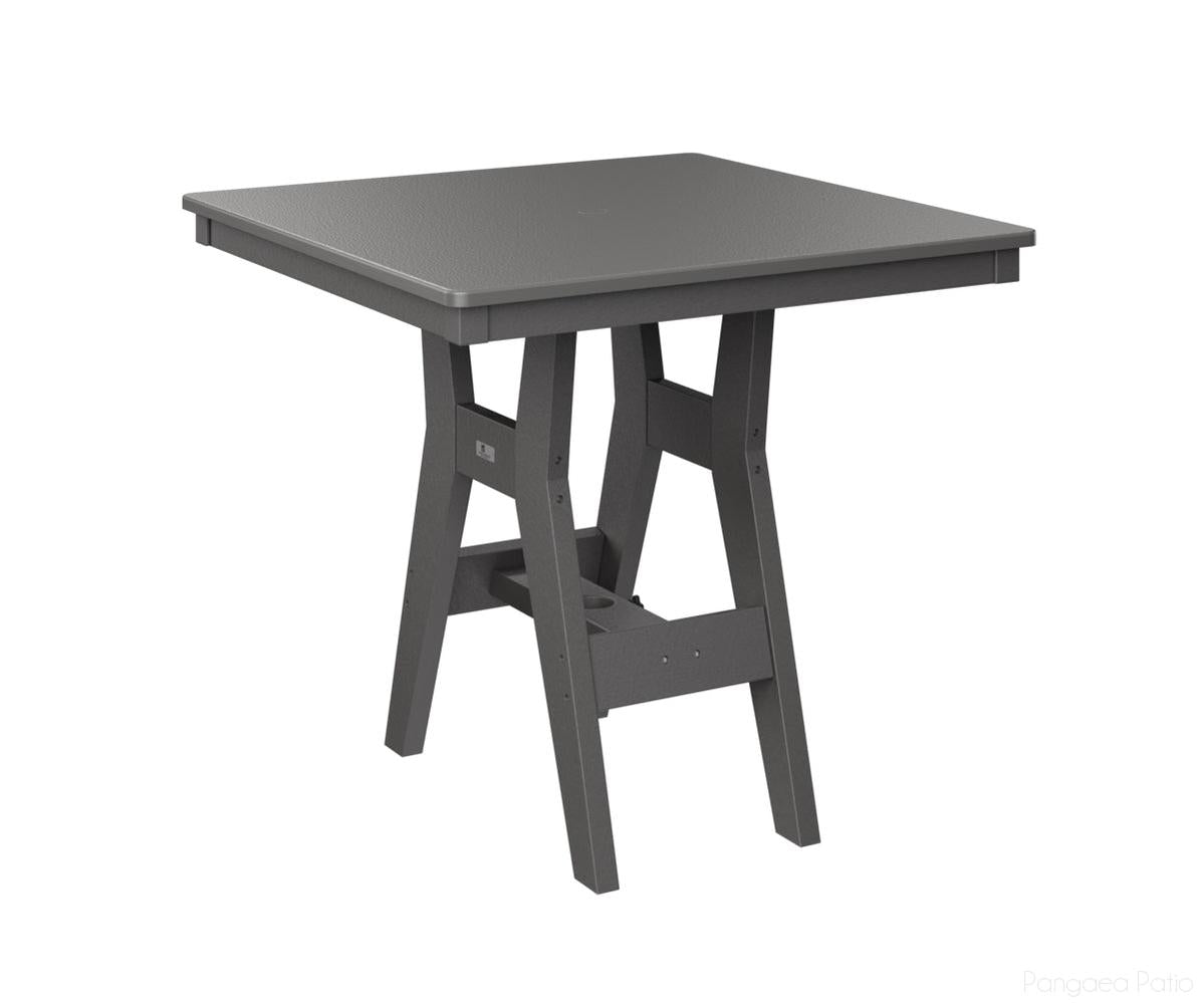 BGHHFT0033CSTSG-Berlin Gardens-Harbor 33" Square Table - Hammered Top - Counter Height-Stainless BG-Smoke Gray BG-Pangaea Patio
