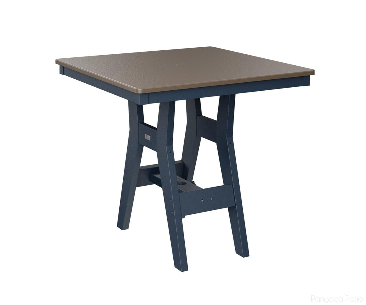 BGHHFT0033DBZNB-Berlin Gardens-Harbor 33" Square Table - Hammered Top - Dining Height-Bronze BG-Navy Blue BG-Pangaea Patio