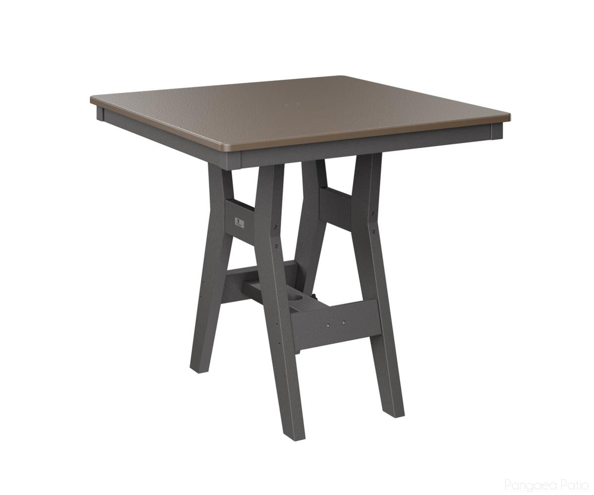 BGHHFT0033DBZSG-Berlin Gardens-Harbor 33" Square Table - Hammered Top - Dining Height-Bronze BG-Smoke Gray BG-Pangaea Patio