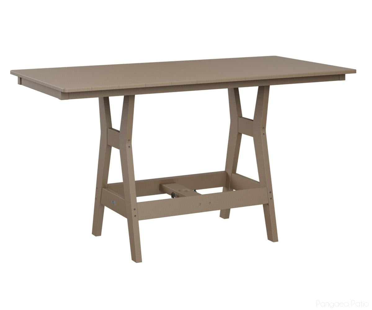 BGHRT3366BWW-Berlin Gardens-Harbor 33" x 66" Rectangular Table - Bar Height-Weatherwood BG-Pangaea Patio