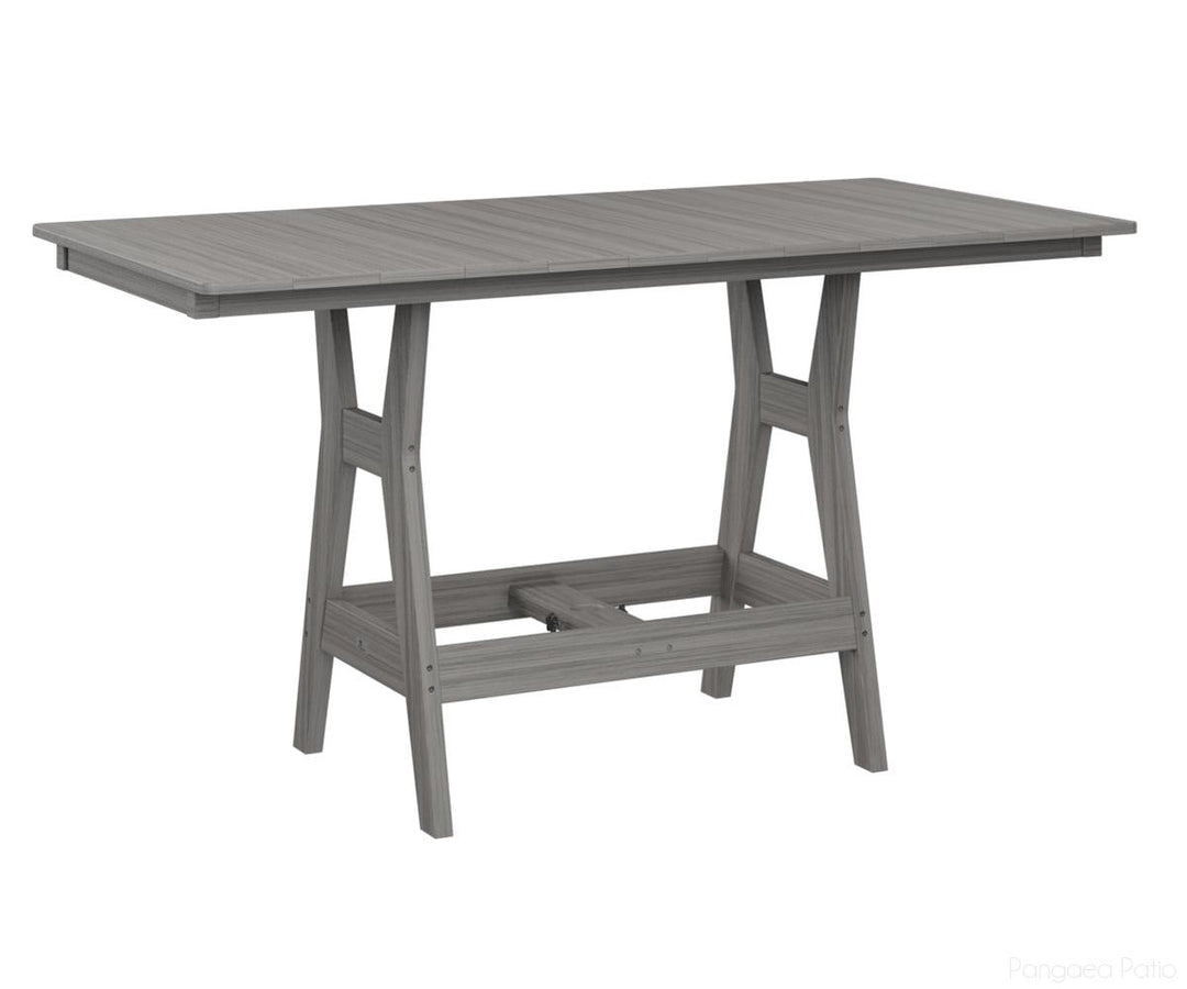 BGHRT3366CDG-Berlin Gardens-Harbor 33" x 66" Rectangular Table - Counter Height-Driftwood Gray BG-Pangaea Patio