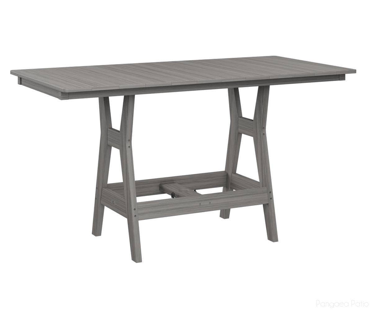 BGHRT3366CDG-Berlin Gardens-Harbor 33" x 66" Rectangular Table - Counter Height-Driftwood Gray BG-Pangaea Patio