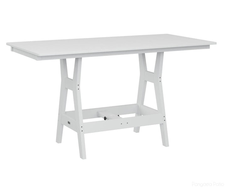 BGHRT3366CWH-Berlin Gardens-Harbor 33" x 66" Rectangular Table - Counter Height-White BG-Pangaea Patio