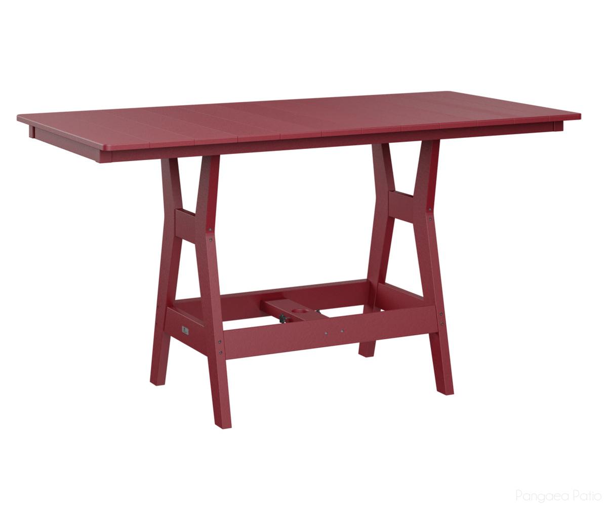 BGHRT3366DSR-Berlin Gardens-Harbor 33" x 66" Rectangular Table - Dining Height-Scarlet Red BG-Pangaea Patio