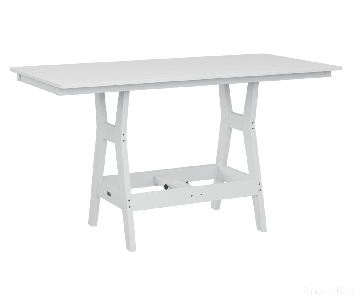 BGHRT3366DWH-Berlin Gardens-Harbor 33" x 66" Rectangular Table - Dining Height-White BG-Pangaea Patio