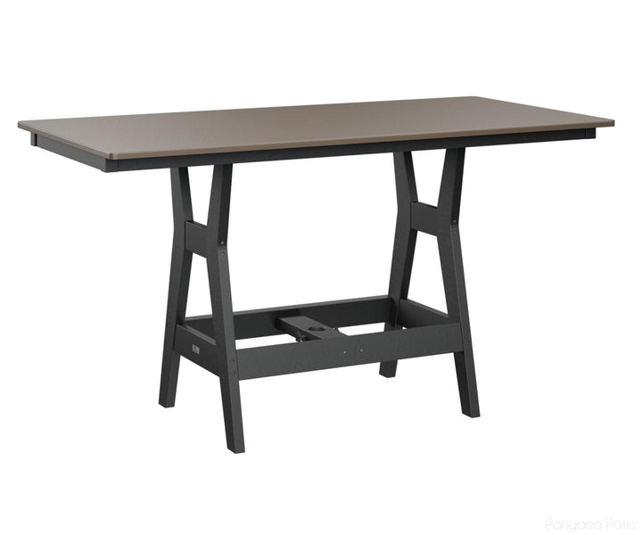 BGHHFT3366BBZBK-Berlin Gardens-Harbor 33" x 66" Rectangular Table - Hammered Top - Bar Height-Bronze BG-Black BG-Pangaea Patio