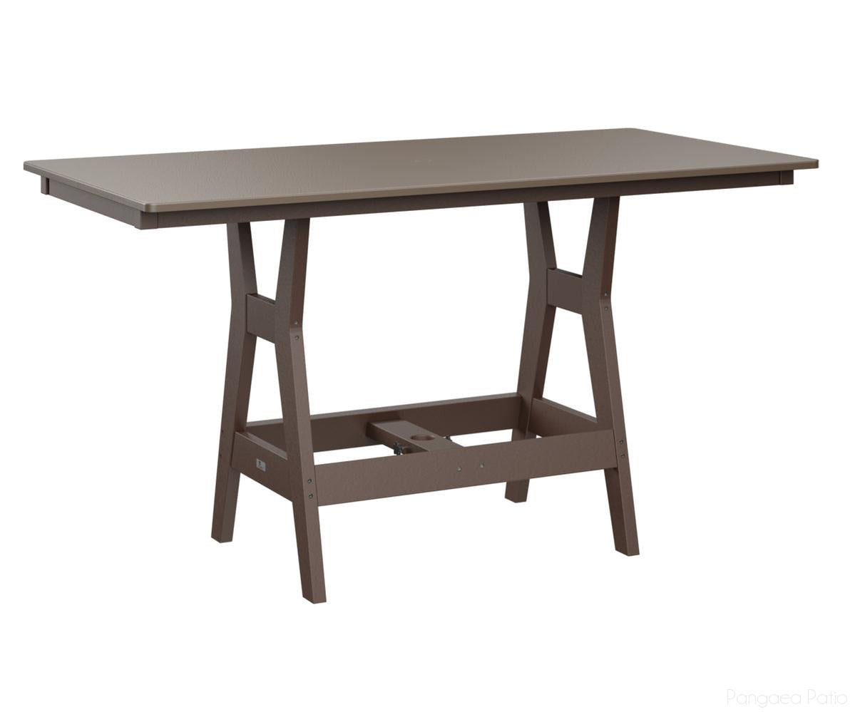 BGHHFT3366BBZCB-Berlin Gardens-Harbor 33" x 66" Rectangular Table - Hammered Top - Bar Height-Bronze BG-Chocolate Brown BG-Pangaea Patio