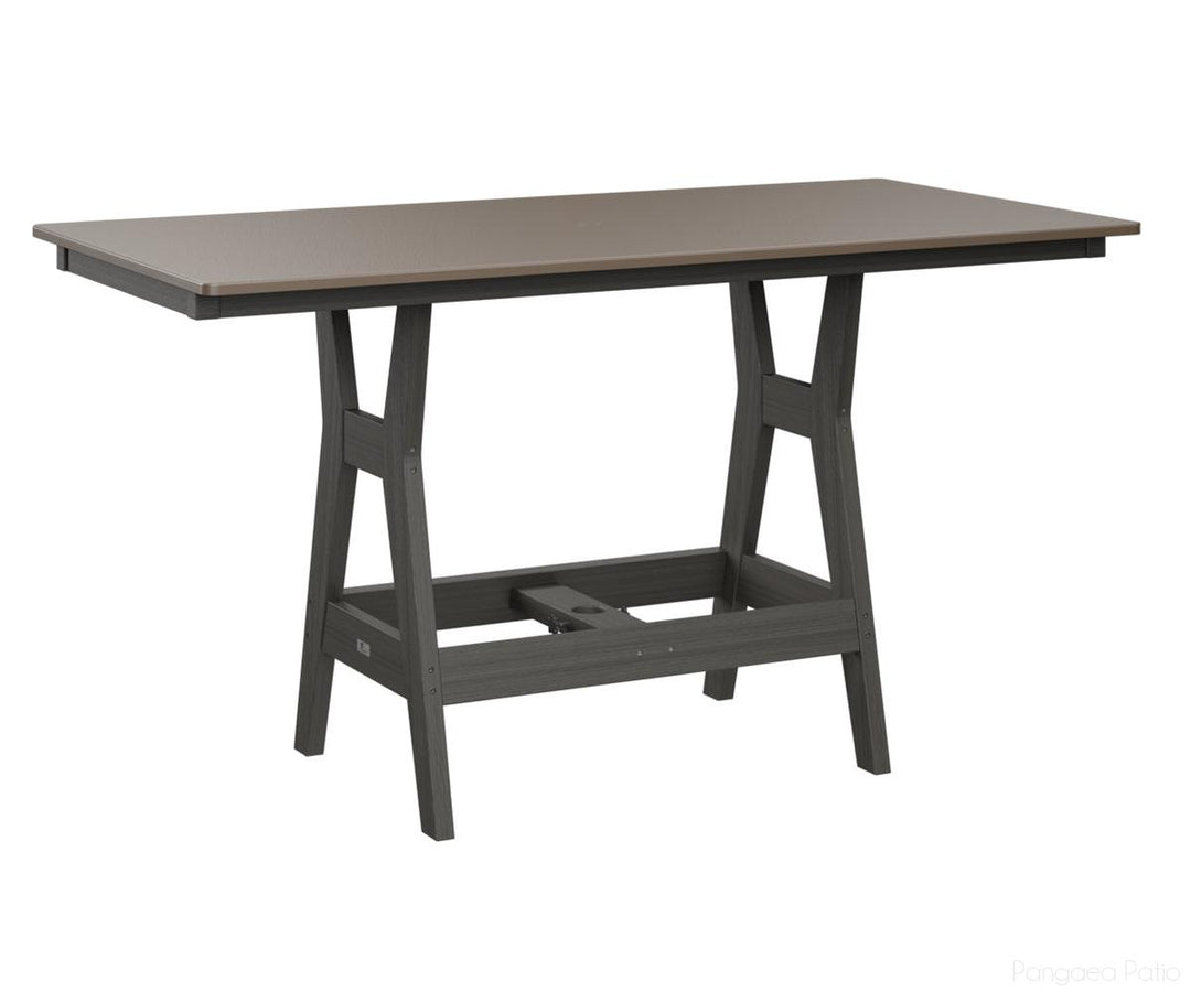 BGHHFT3366BBZCG-Berlin Gardens-Harbor 33" x 66" Rectangular Table - Hammered Top - Bar Height-Bronze BG-Coastal Gray BG-Pangaea Patio