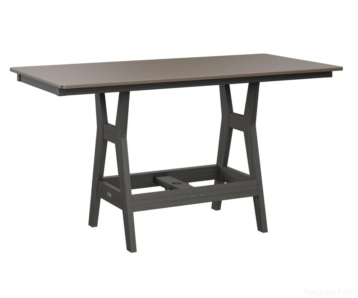 BGHHFT3366BBZCG-Berlin Gardens-Harbor 33" x 66" Rectangular Table - Hammered Top - Bar Height-Bronze BG-Coastal Gray BG-Pangaea Patio