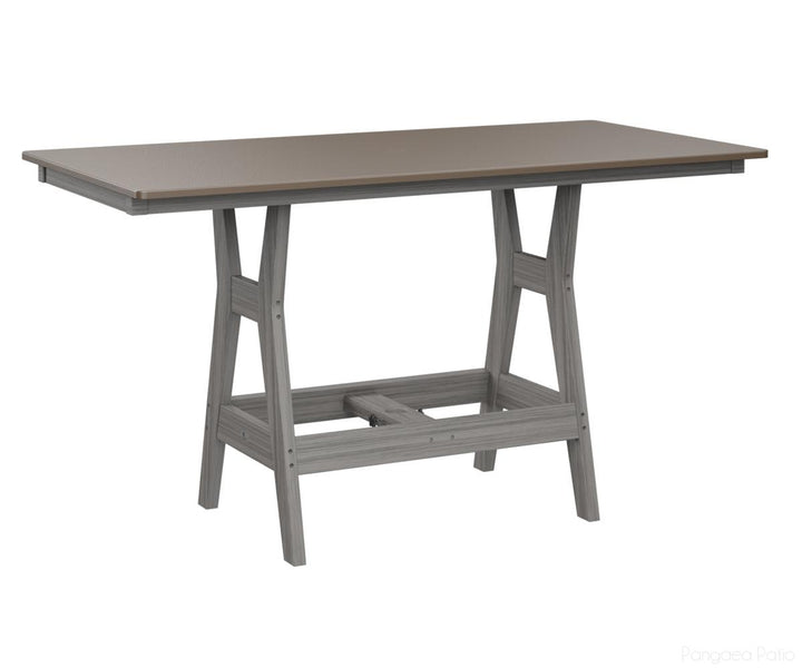 BGHHFT3366BBZDG-Berlin Gardens-Harbor 33" x 66" Rectangular Table - Hammered Top - Bar Height-Bronze BG-Driftwood Gray BG-Pangaea Patio