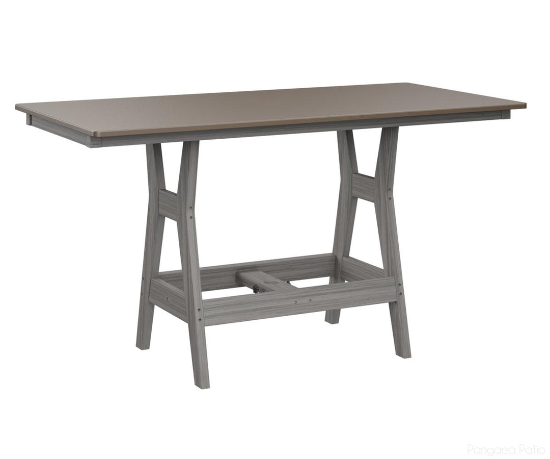 BGHHFT3366CBZDG-Berlin Gardens-Harbor 33" x 66" Rectangular Table - Hammered Top - Counter Height-Bronze BG-Driftwood Gray BG-Pangaea Patio