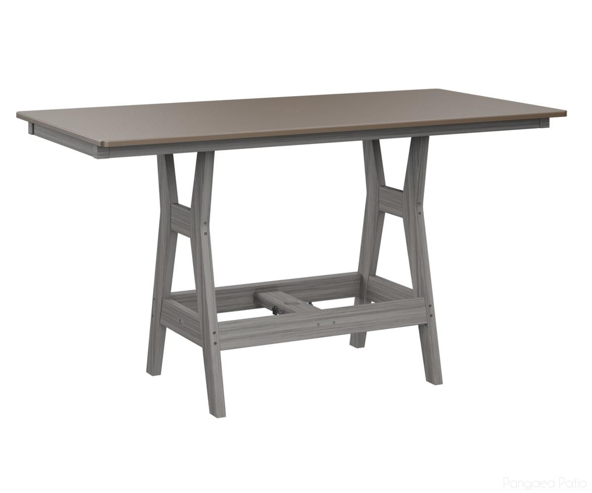 BGHHFT3366CBZDG-Berlin Gardens-Harbor 33" x 66" Rectangular Table - Hammered Top - Counter Height-Bronze BG-Driftwood Gray BG-Pangaea Patio