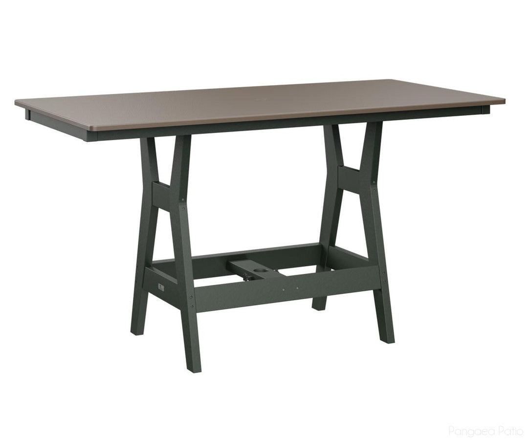 BGHHFT3366CBZGN-Berlin Gardens-Harbor 33" x 66" Rectangular Table - Hammered Top - Counter Height-Bronze BG-Green BG-Pangaea Patio