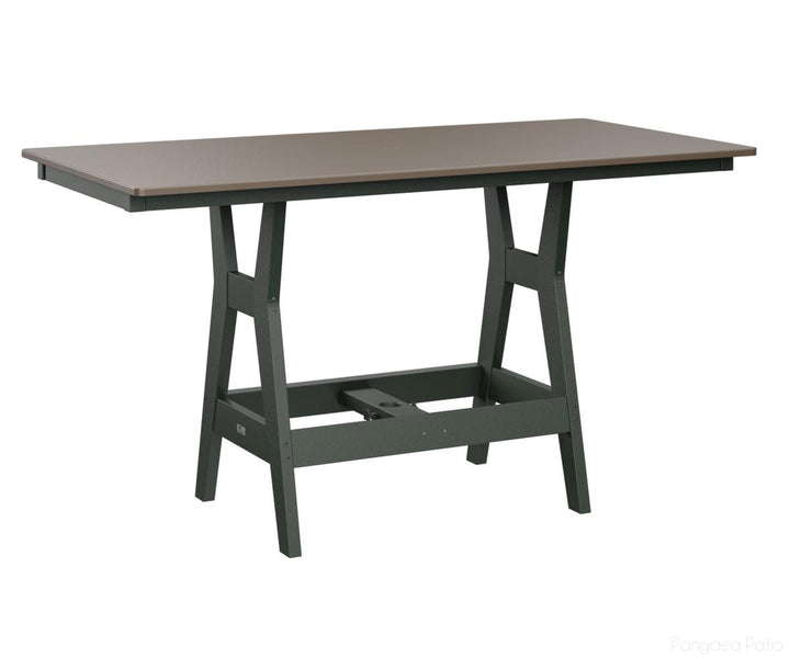 BGHHFT3366CBZGN-Berlin Gardens-Harbor 33" x 66" Rectangular Table - Hammered Top - Counter Height-Bronze BG-Green BG-Pangaea Patio