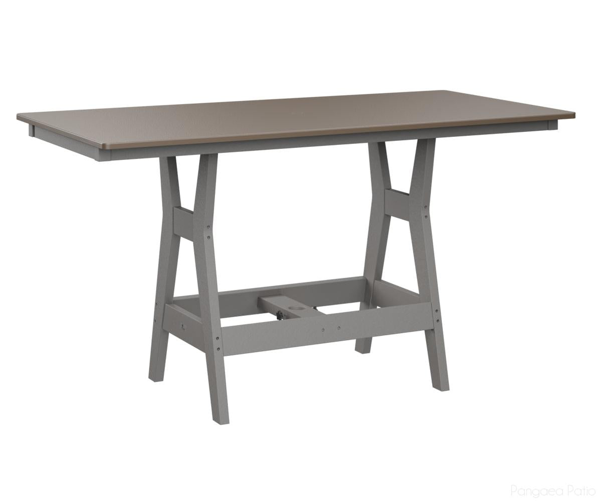 BGHHFT3366CBZLG-Berlin Gardens-Harbor 33" x 66" Rectangular Table - Hammered Top - Counter Height-Bronze BG-Light Gray BG-Pangaea Patio