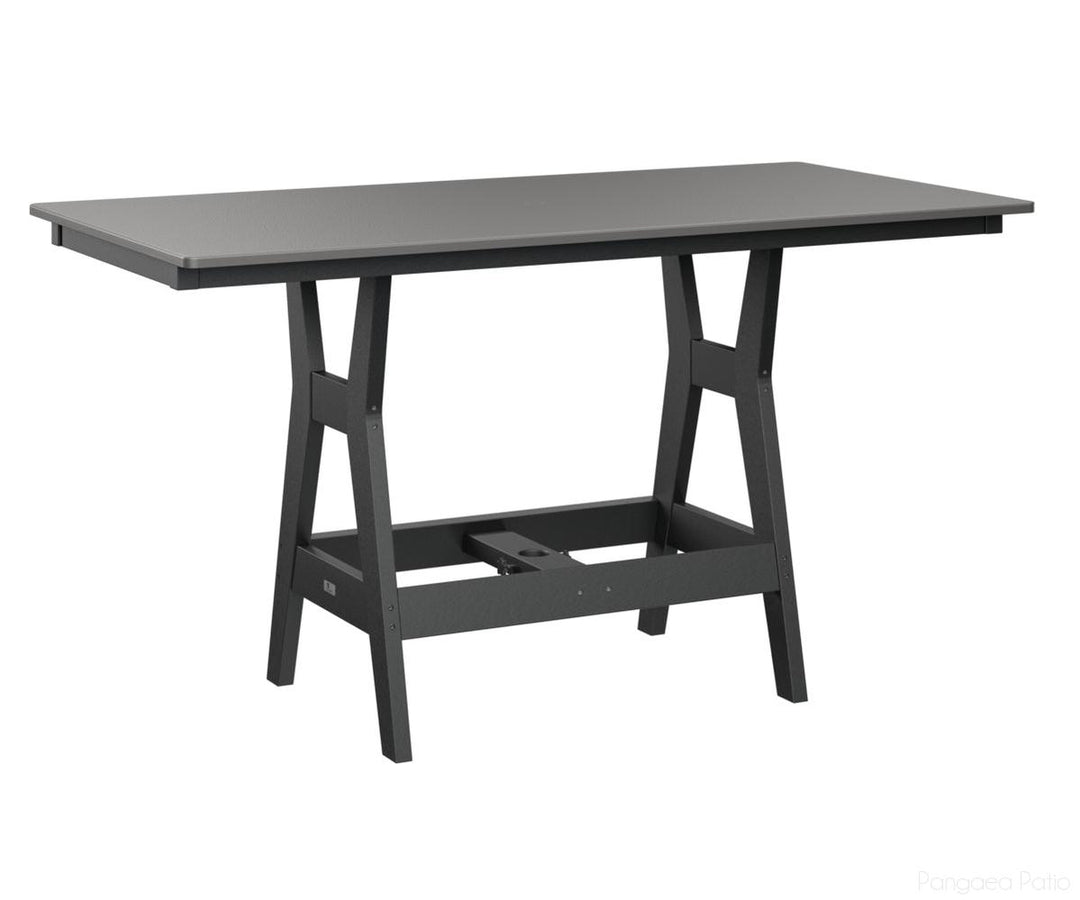 BGHHFT3366CSTBK-Berlin Gardens-Harbor 33" x 66" Rectangular Table - Hammered Top - Counter Height-Stainless BG-Black BG-Pangaea Patio