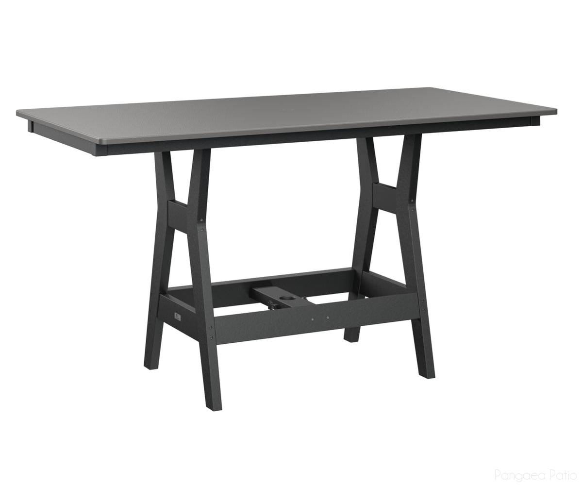 BGHHFT3366CSTBK-Berlin Gardens-Harbor 33" x 66" Rectangular Table - Hammered Top - Counter Height-Stainless BG-Black BG-Pangaea Patio