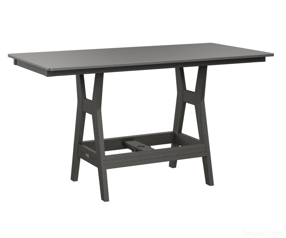 BGHHFT3366CSTCG-Berlin Gardens-Harbor 33" x 66" Rectangular Table - Hammered Top - Counter Height-Stainless BG-Coastal Gray BG-Pangaea Patio