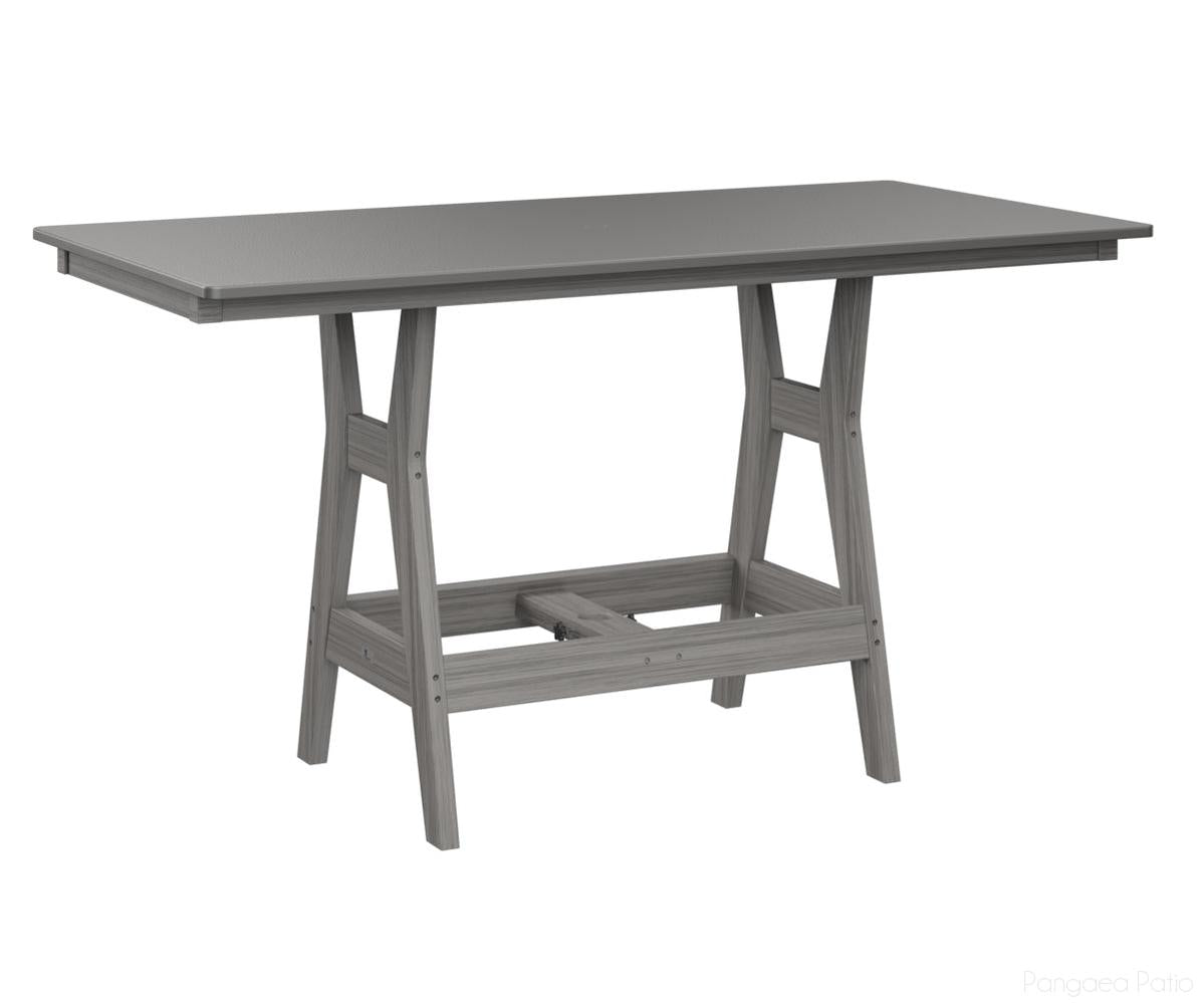 BGHHFT3366CSTDG-Berlin Gardens-Harbor 33" x 66" Rectangular Table - Hammered Top - Counter Height-Stainless BG-Driftwood Gray BG-Pangaea Patio