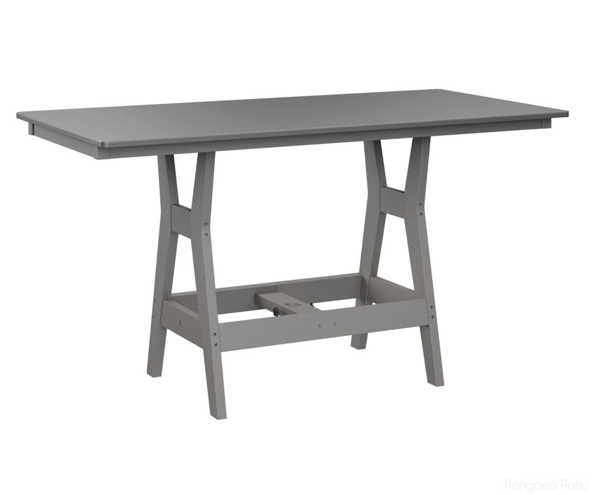 BGHHFT3366CSTLG-Berlin Gardens-Harbor 33" x 66" Rectangular Table - Hammered Top - Counter Height-Stainless BG-Light Gray BG-Pangaea Patio