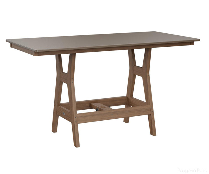 BGHHFT3366DBZAM-Berlin Gardens-Harbor 33" x 66" Rectangular Table - Hammered Top - Dining Height-Bronze BG-Antique Mahogany BG-Pangaea Patio