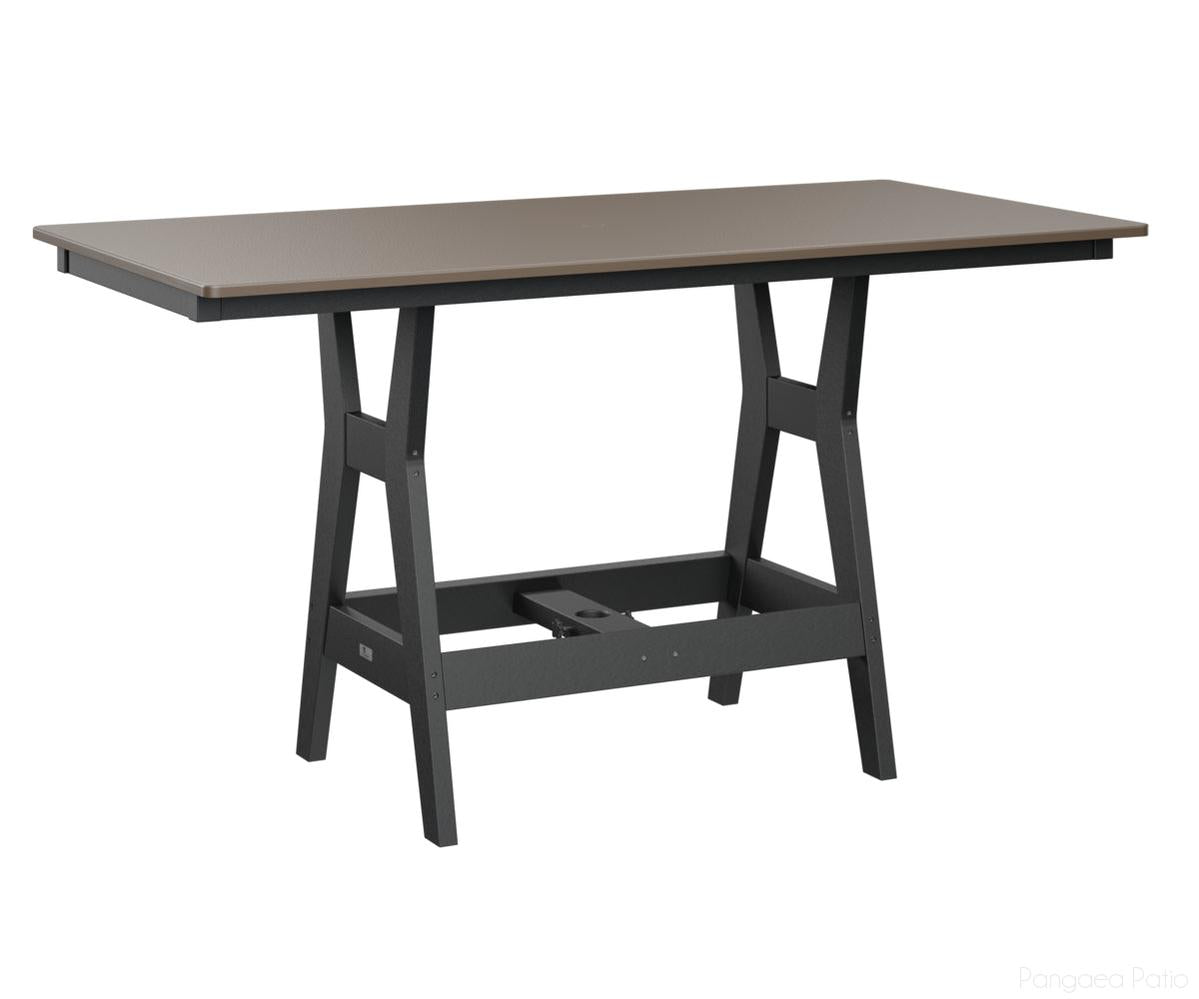 BGHHFT3366DBZBK-Berlin Gardens-Harbor 33" x 66" Rectangular Table - Hammered Top - Dining Height-Bronze BG-Black BG-Pangaea Patio