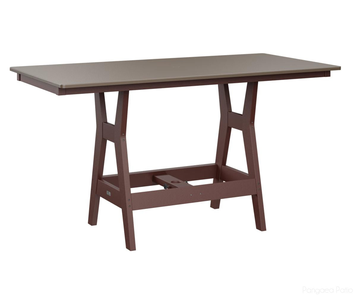 BGHHFT3366DBZBY-Berlin Gardens-Harbor 33" x 66" Rectangular Table - Hammered Top - Dining Height-Bronze BG-Burgundy BG-Pangaea Patio