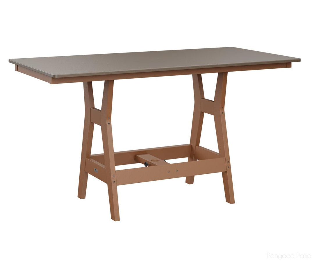 BGHHFT3366DBZCD-Berlin Gardens-Harbor 33" x 66" Rectangular Table - Hammered Top - Dining Height-Bronze BG-Cedar BG-Pangaea Patio