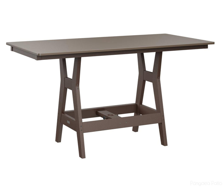 BGHHFT3366DBZCB-Berlin Gardens-Harbor 33" x 66" Rectangular Table - Hammered Top - Dining Height-Bronze BG-Chocolate Brown BG-Pangaea Patio