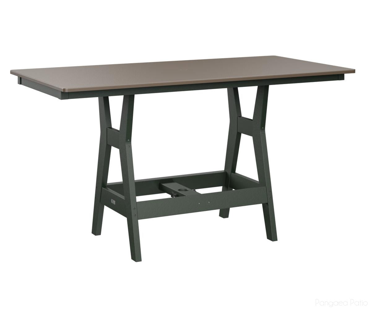 BGHHFT3366DBZGN-Berlin Gardens-Harbor 33" x 66" Rectangular Table - Hammered Top - Dining Height-Bronze BG-Green BG-Pangaea Patio