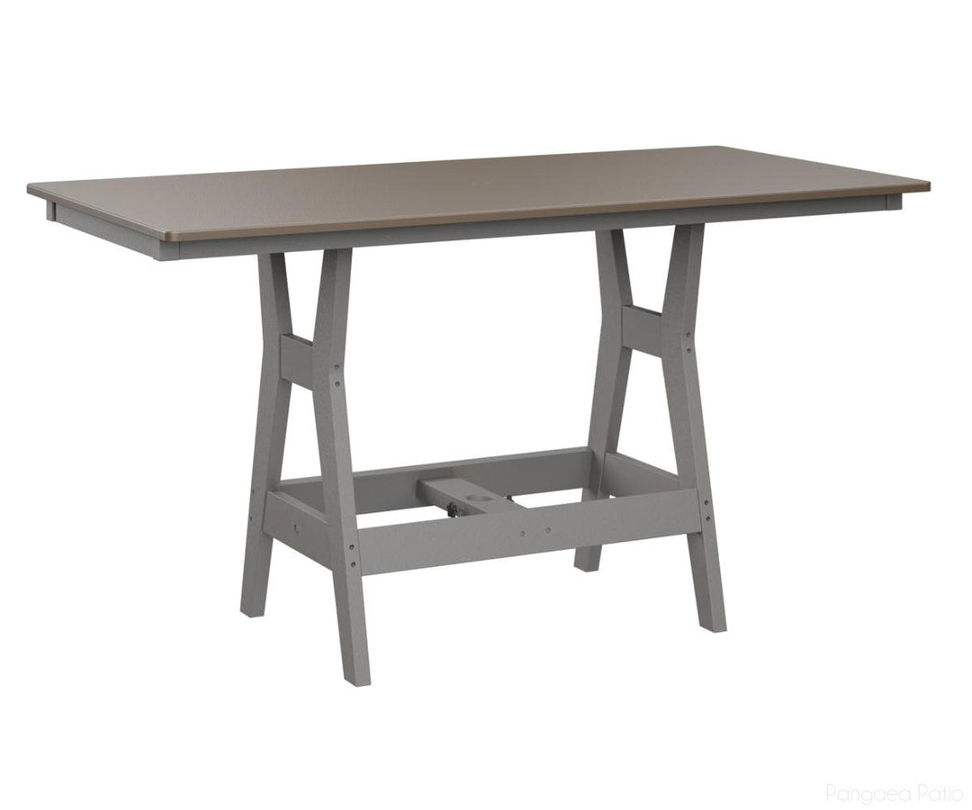 BGHHFT3366DBZLG-Berlin Gardens-Harbor 33" x 66" Rectangular Table - Hammered Top - Dining Height-Bronze BG-Light Gray BG-Pangaea Patio